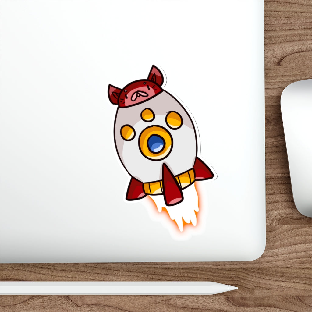 Rocket Cat Die-Cut Sticker