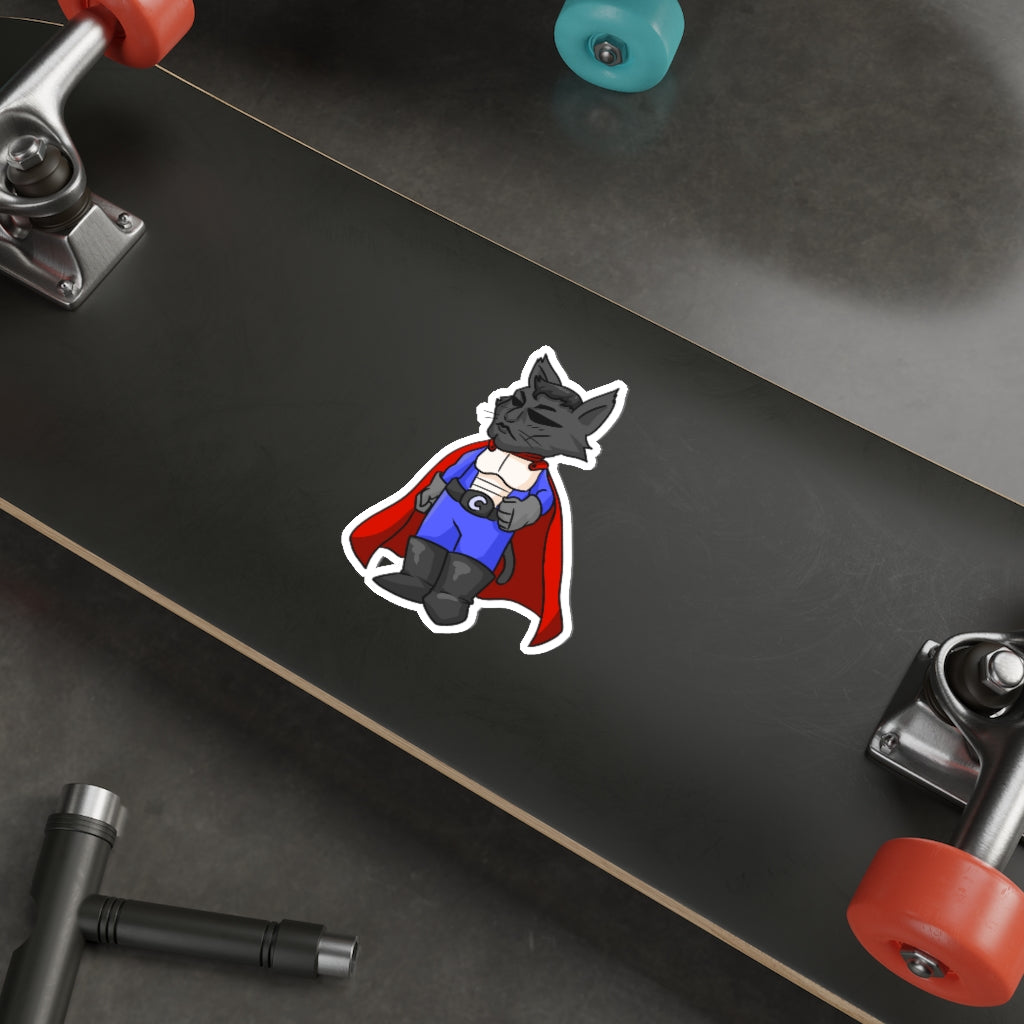 Super Hero Cat Die-Cut Sticker