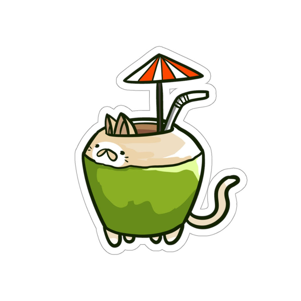 Coconut Cat Die-Cut Sticker
