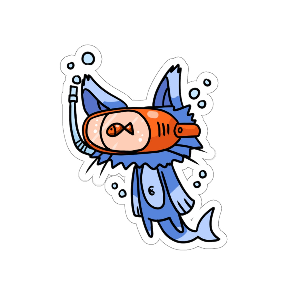 Dolphin Cat Die-Cut Sticker