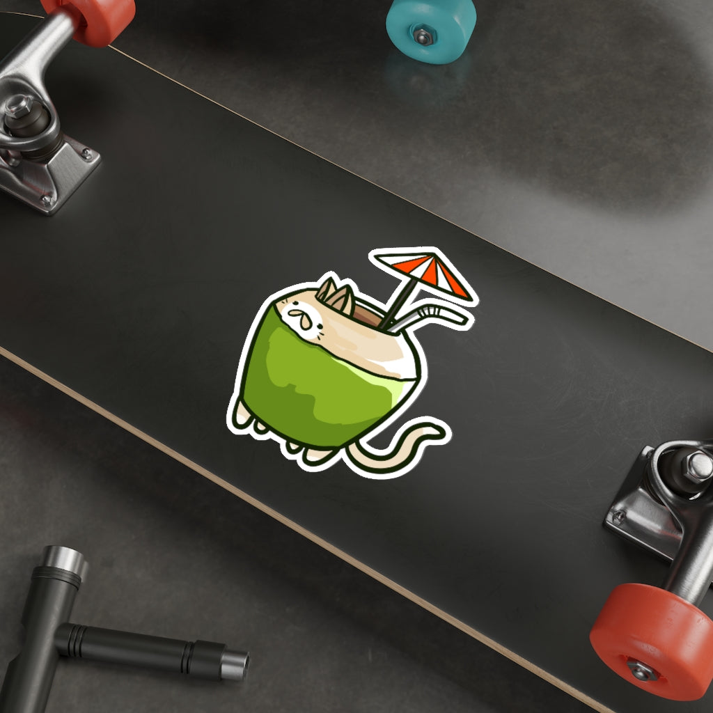 Coconut Cat Die-Cut Sticker