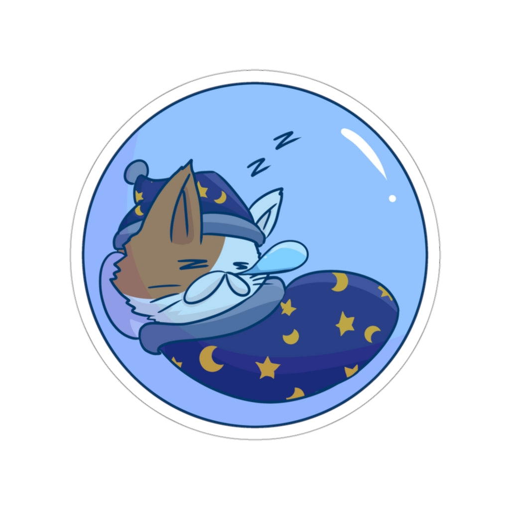 Sleepy Bubble Cat Die-Cut Sticker