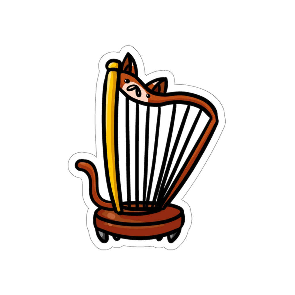 Harp Cat Die-Cut Sticker
