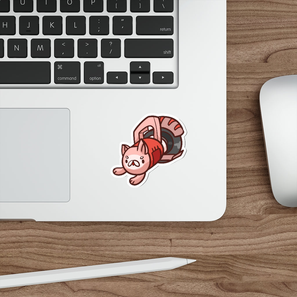 Circular Saw Cat Die-Cut Sticker