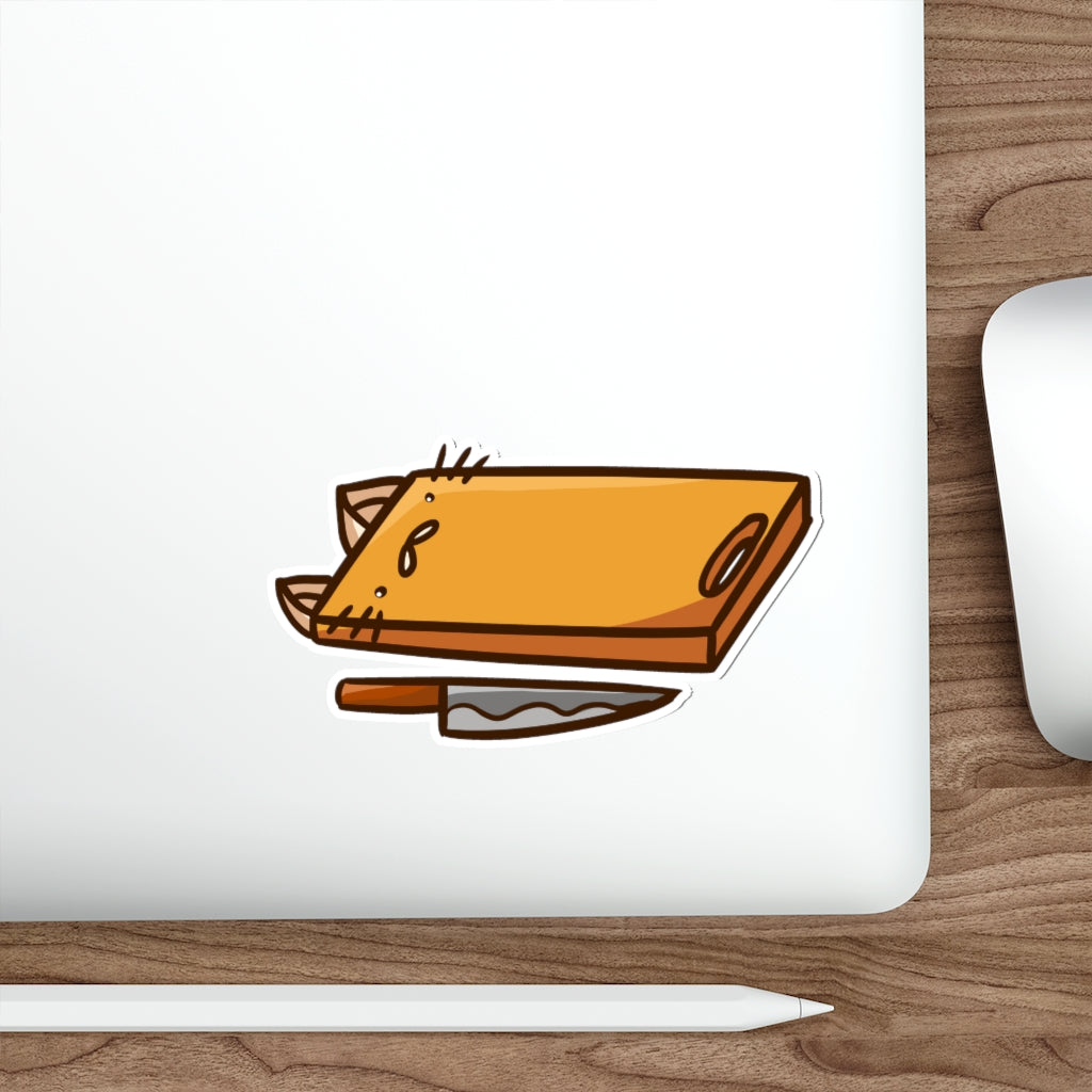 Cutting Board Cat Die-Cut Sticker
