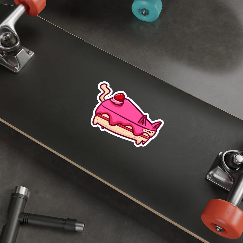 Strawberry Cake Cat Die-Cut Sticker