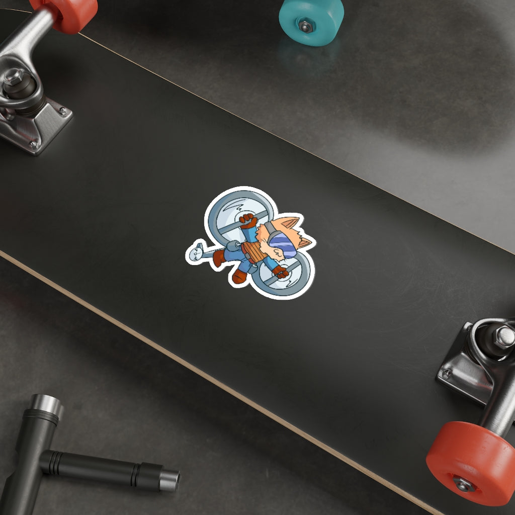 Helicopter Cat Die-Cut Sticker