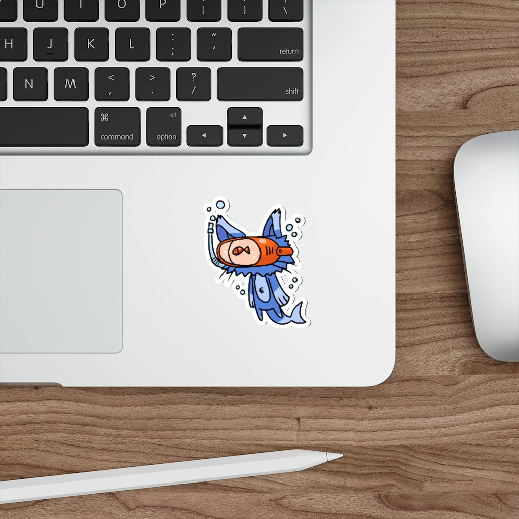 Dolphin Cat Die-Cut Sticker
