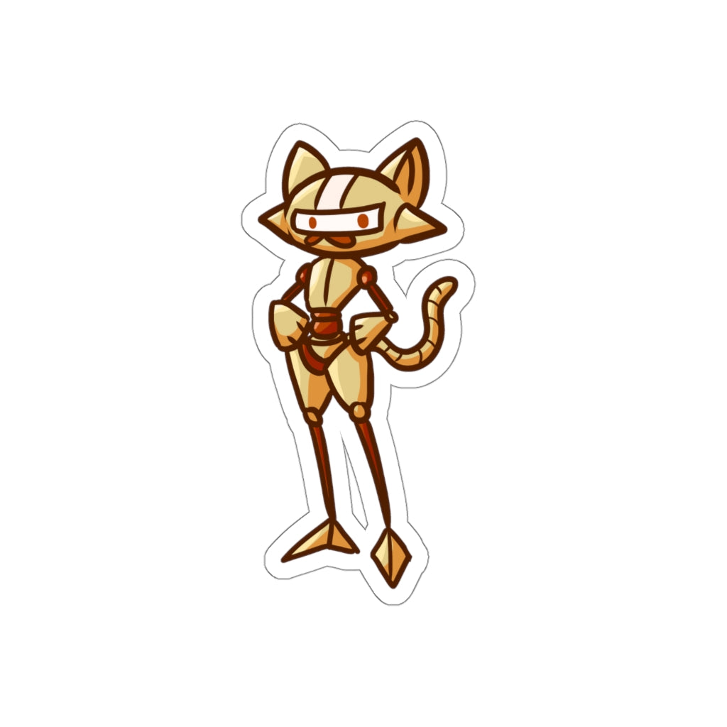 Running Robot Cat Die-Cut Sticker