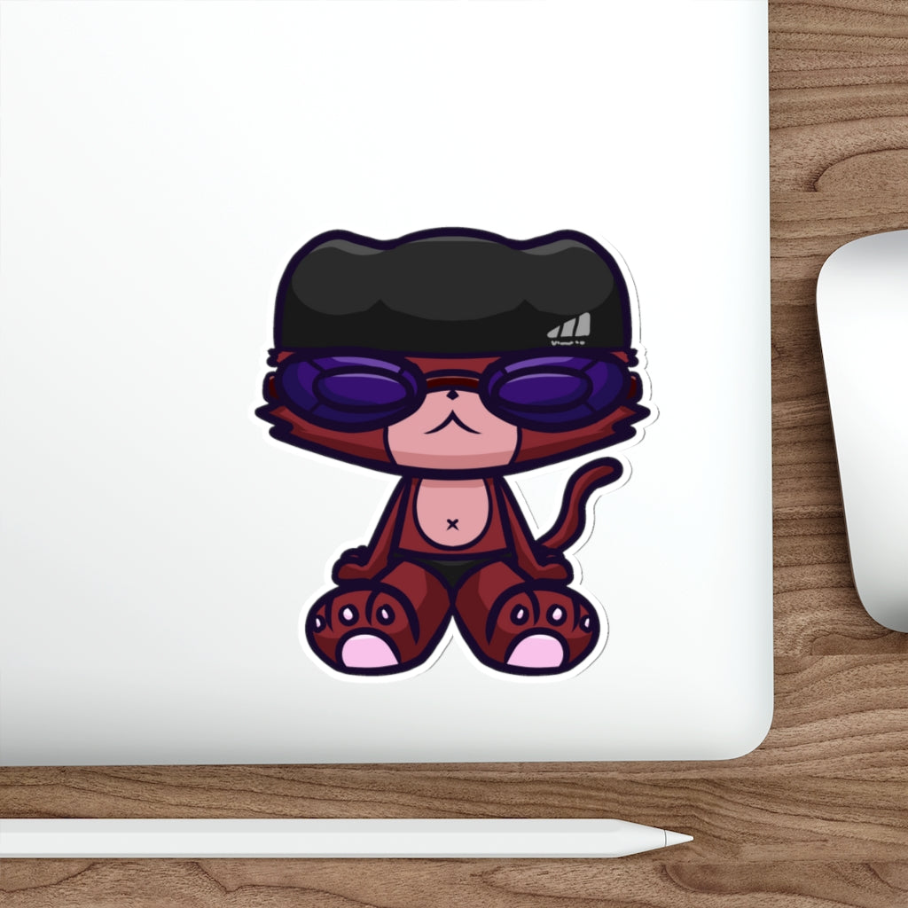 Swimmer Cat Die-Cut Sticker