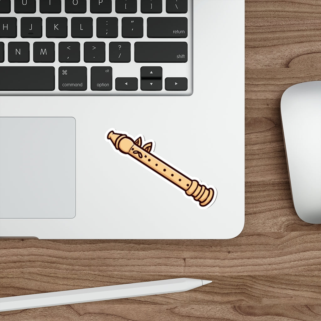 Flute Cat Die-Cut Sticker