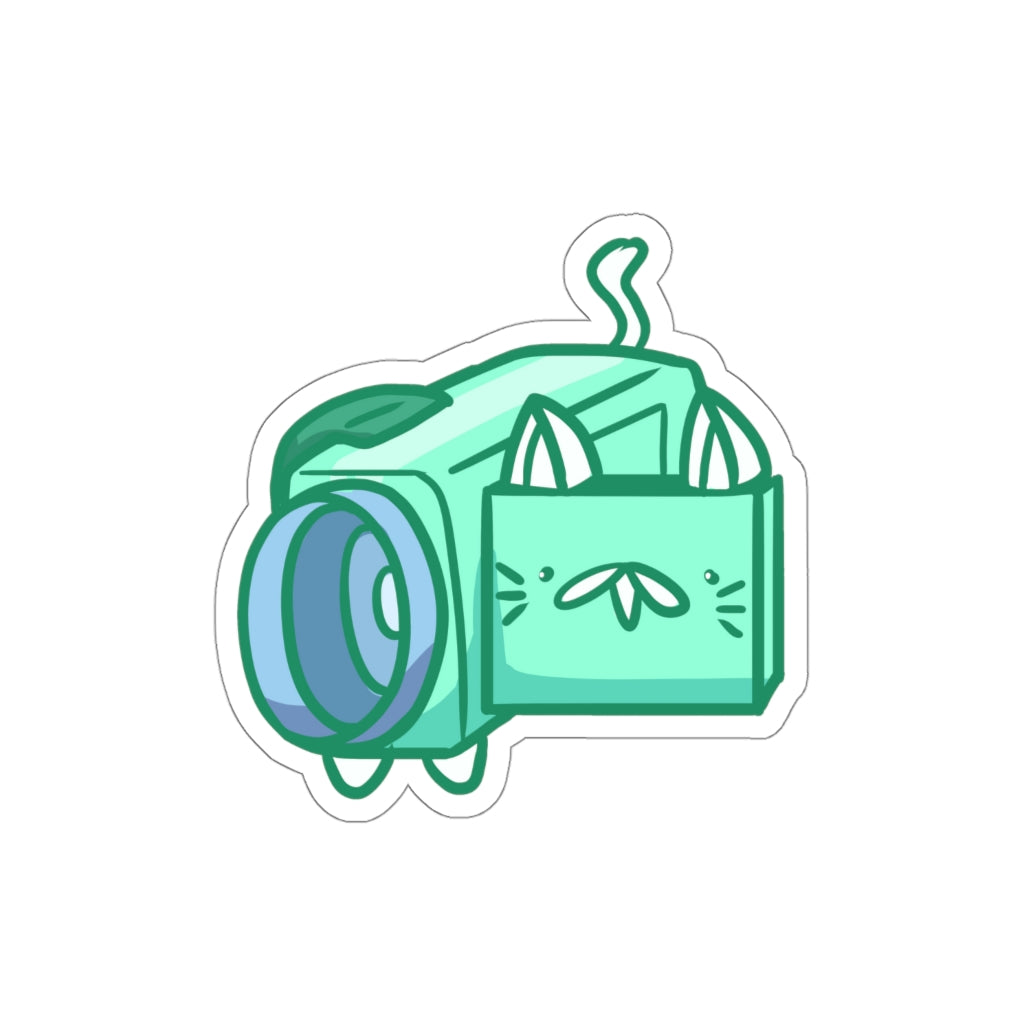 Camcorder Cat Die-Cut Sticker