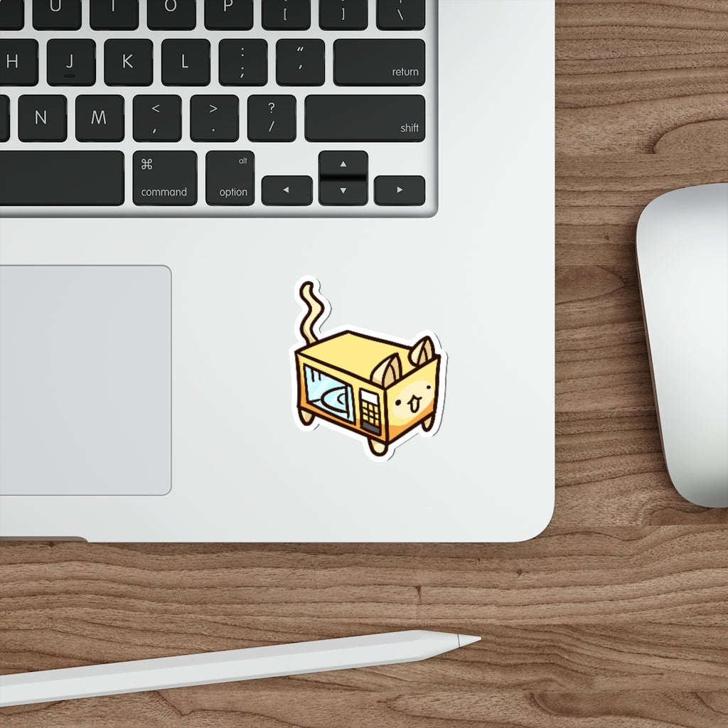 Microwave Cat Die-Cut Sticker