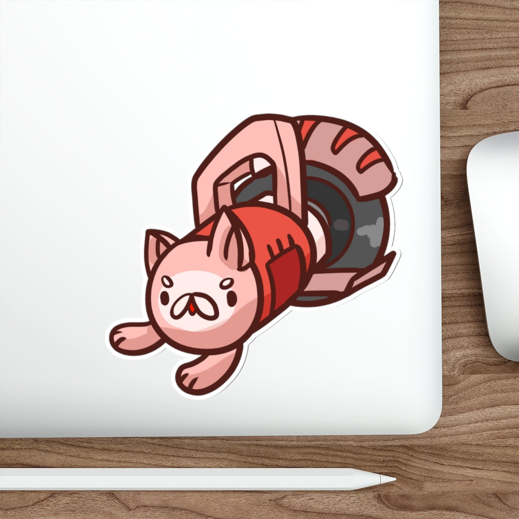 Circular Saw Cat Die-Cut Sticker