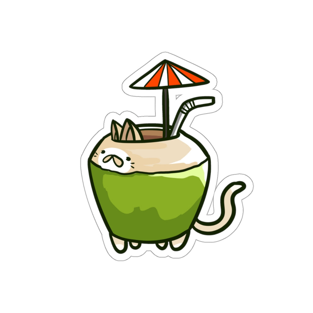 Coconut Cat Die-Cut Sticker