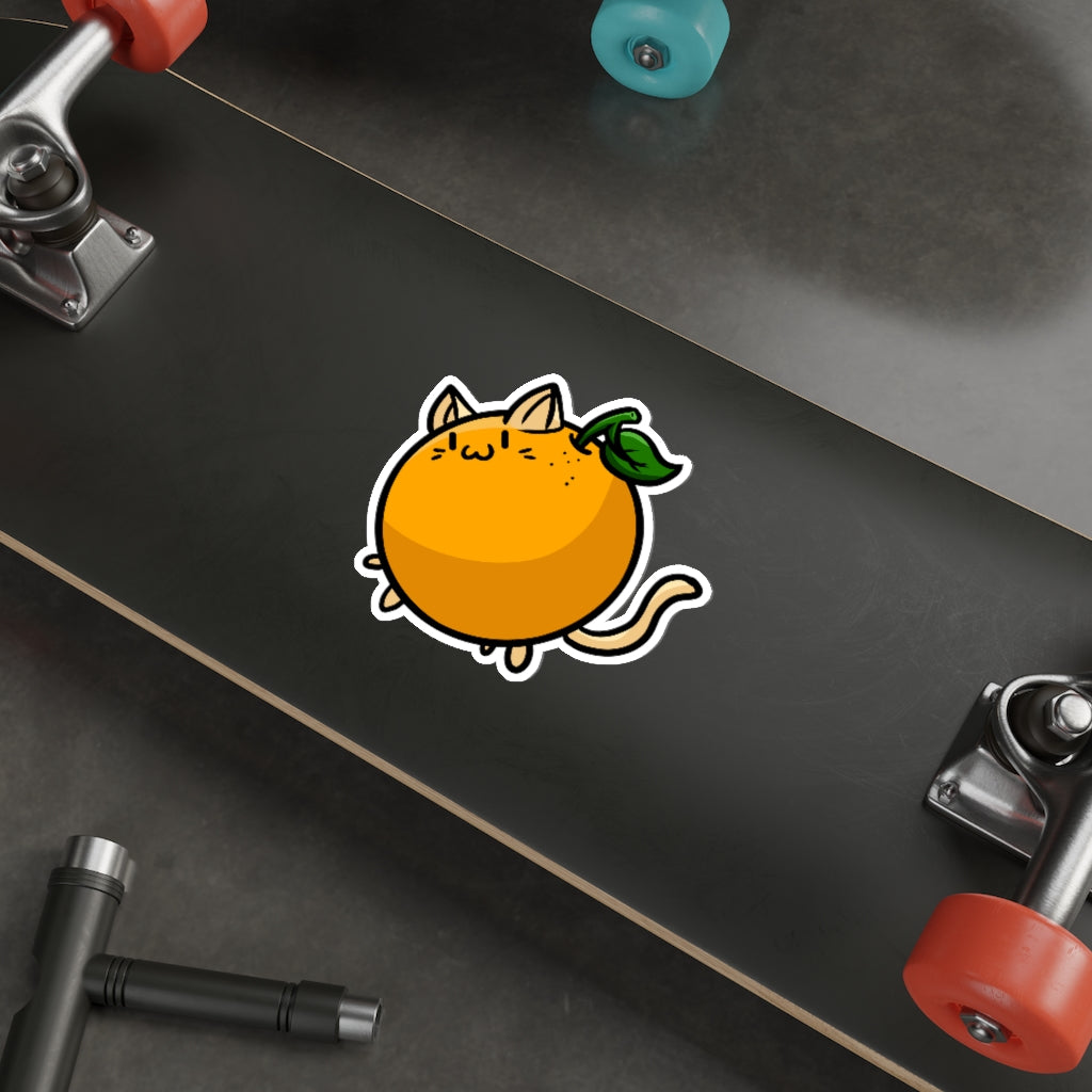 Orange Cat Die-Cut Sticker