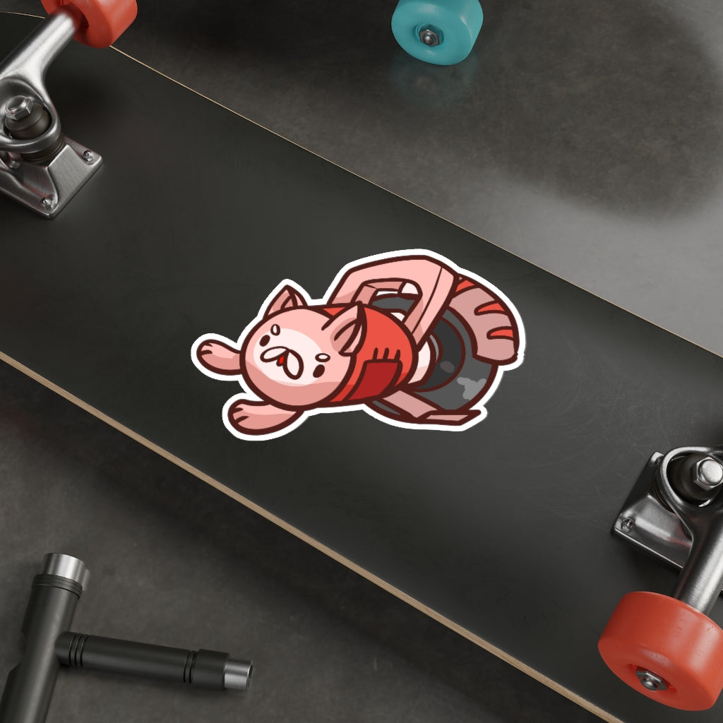Circular Saw Cat Die-Cut Sticker