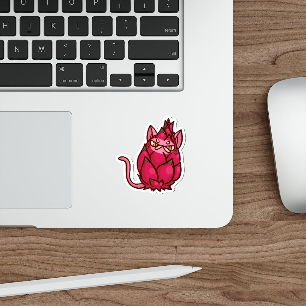 Dragon Fruit Cat Die-Cut Sticker