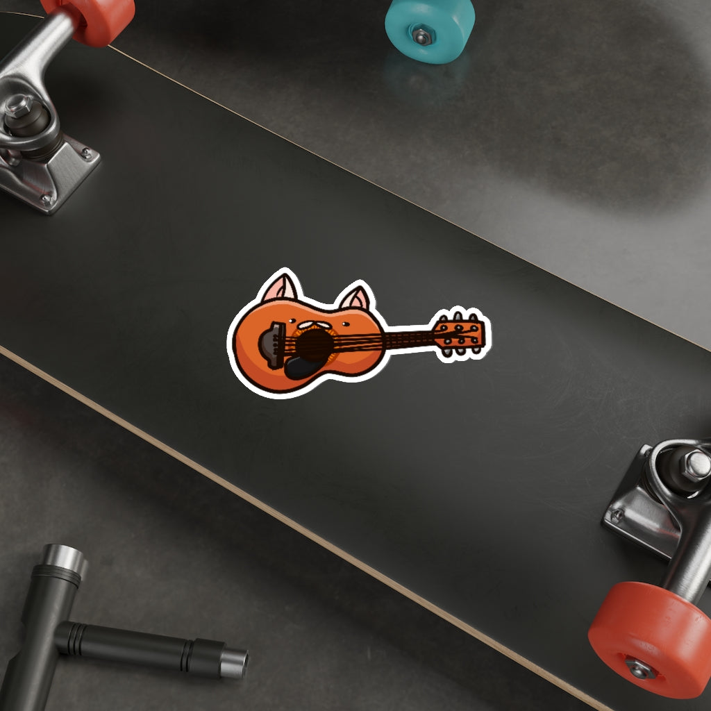 Guitar Cat Die-Cut Sticker