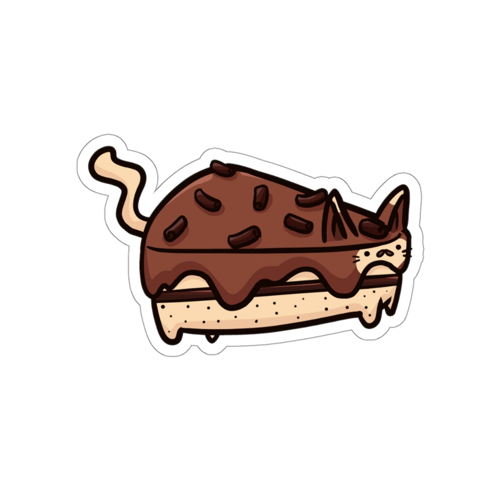 Chocolate Cake Cat Die-Cut Sticker