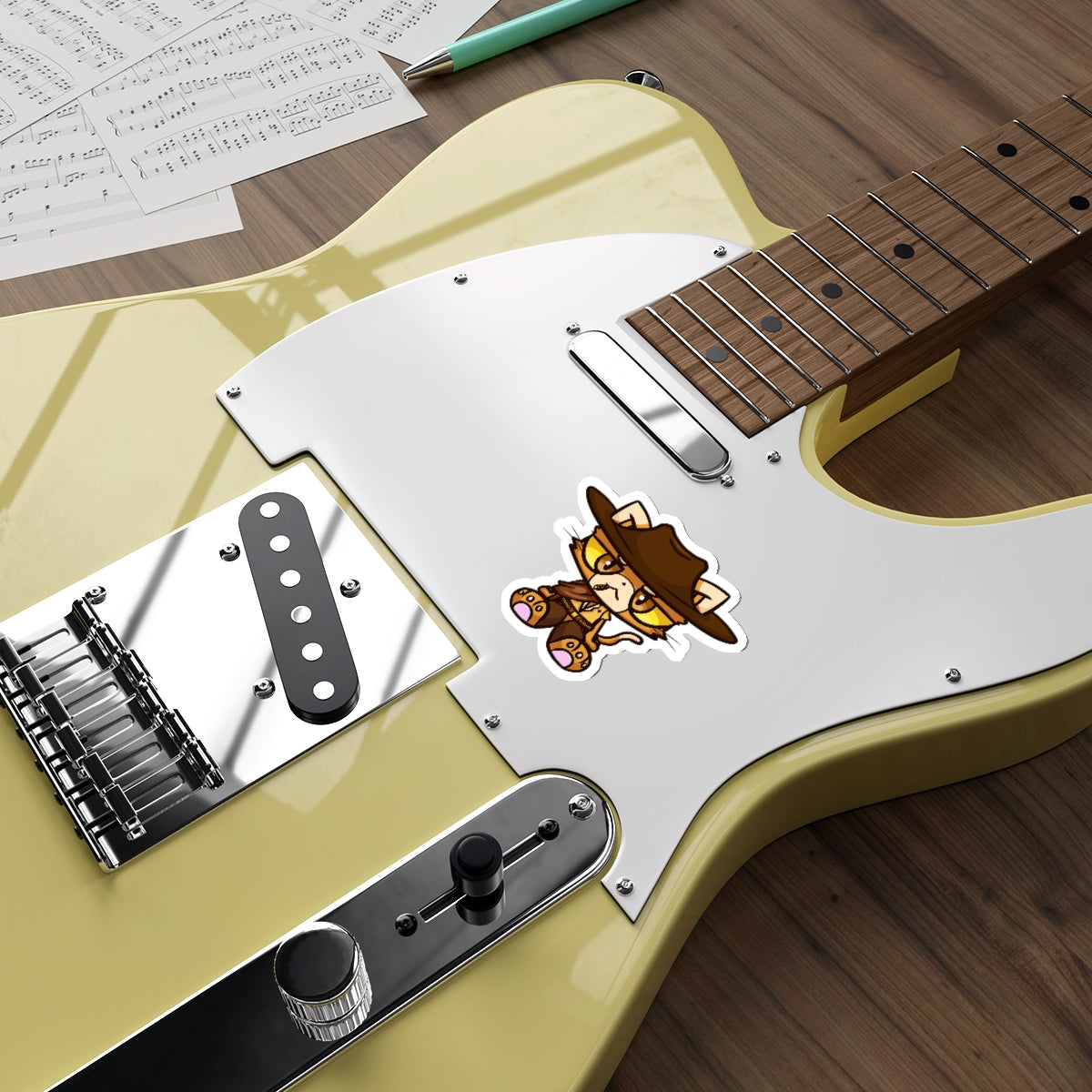 Unamused Cowboy Cat Die-Cut Sticker