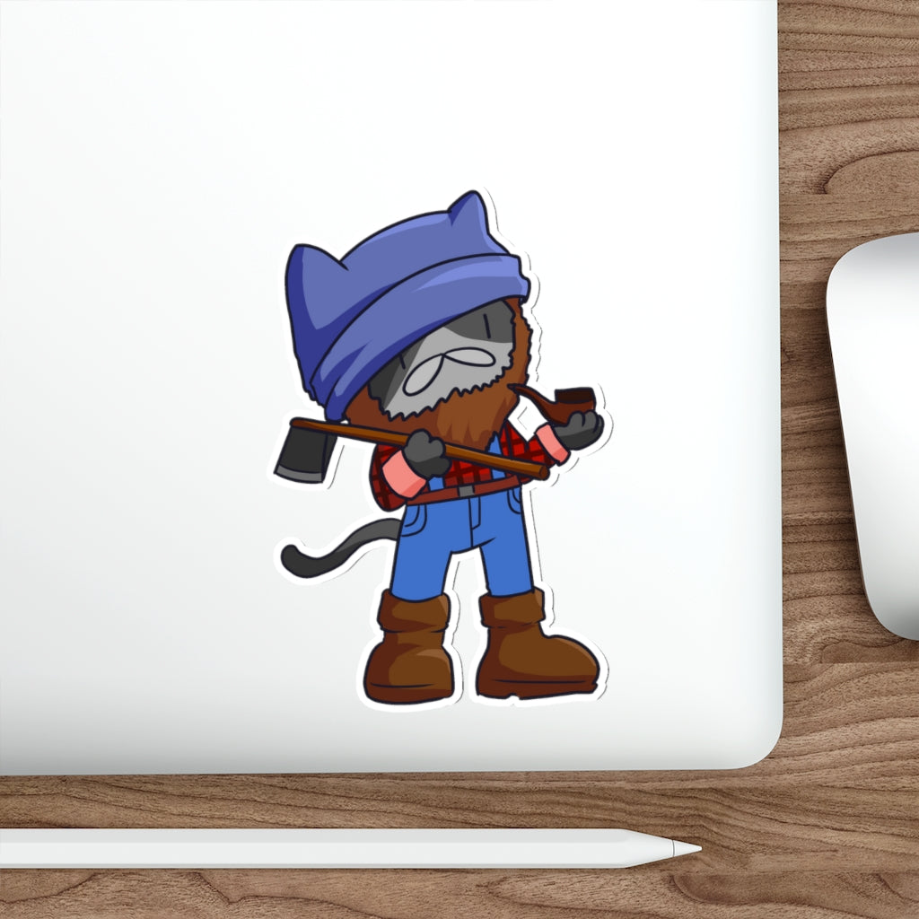 Lumberjack Cat Die-Cut Sticker