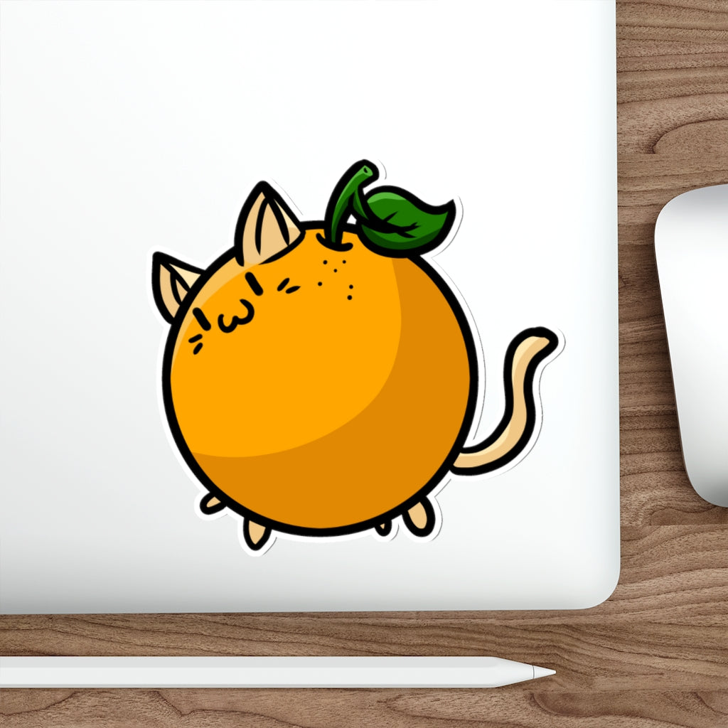 Orange Cat Die-Cut Sticker