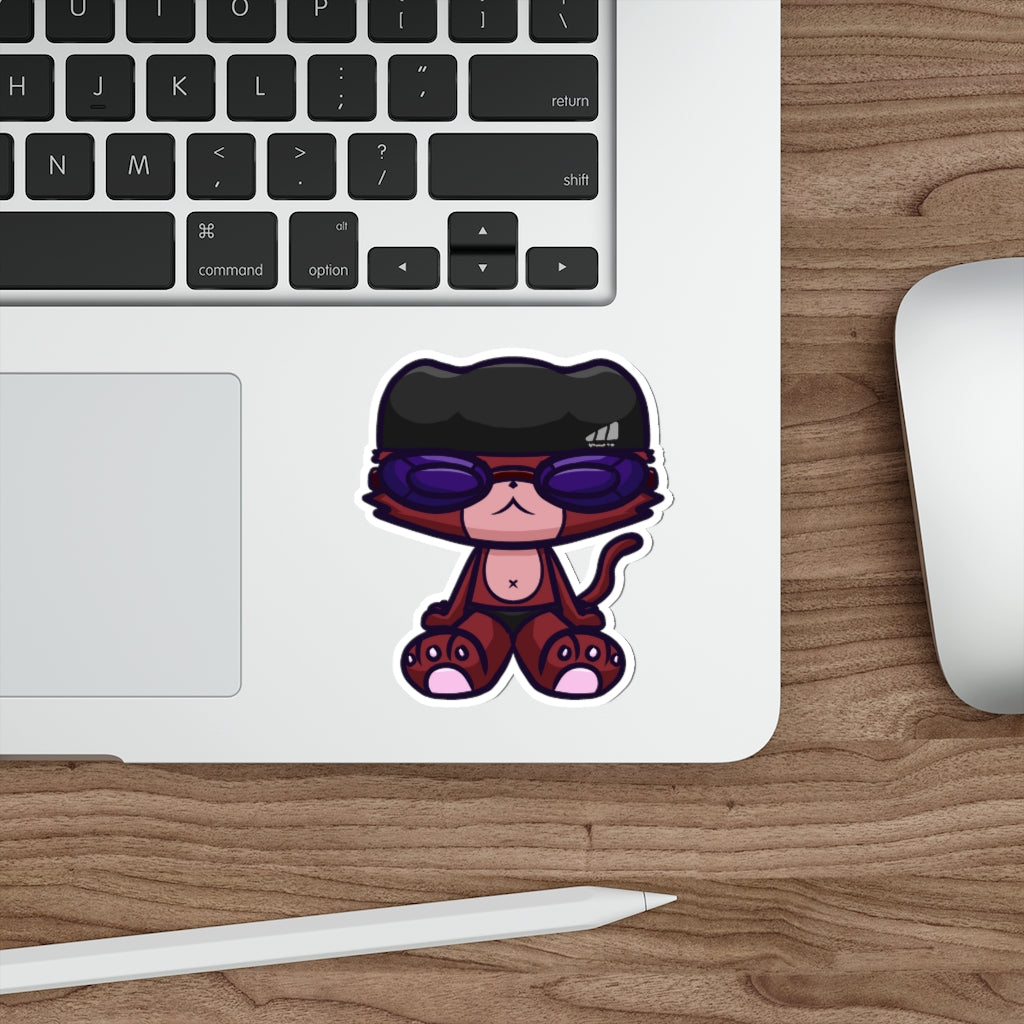 Swimmer Cat Die-Cut Sticker