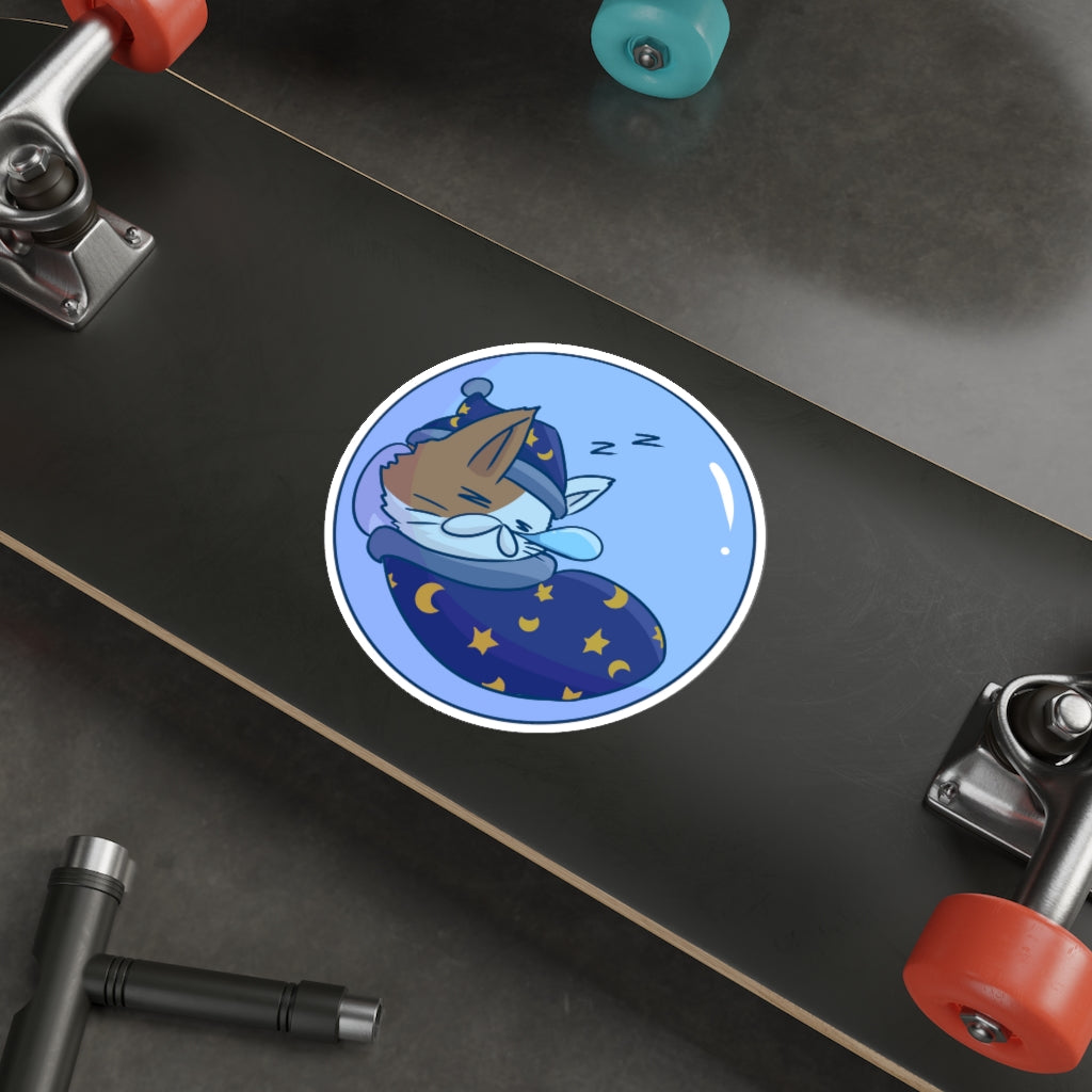 Sleepy Bubble Cat Die-Cut Sticker