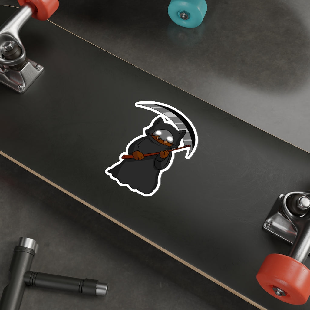 Grim Reaper Cat Die-Cut Sticker