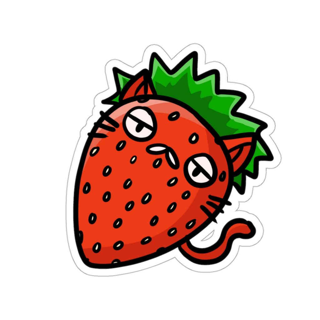 Strawberry Cat Die-Cut Sticker
