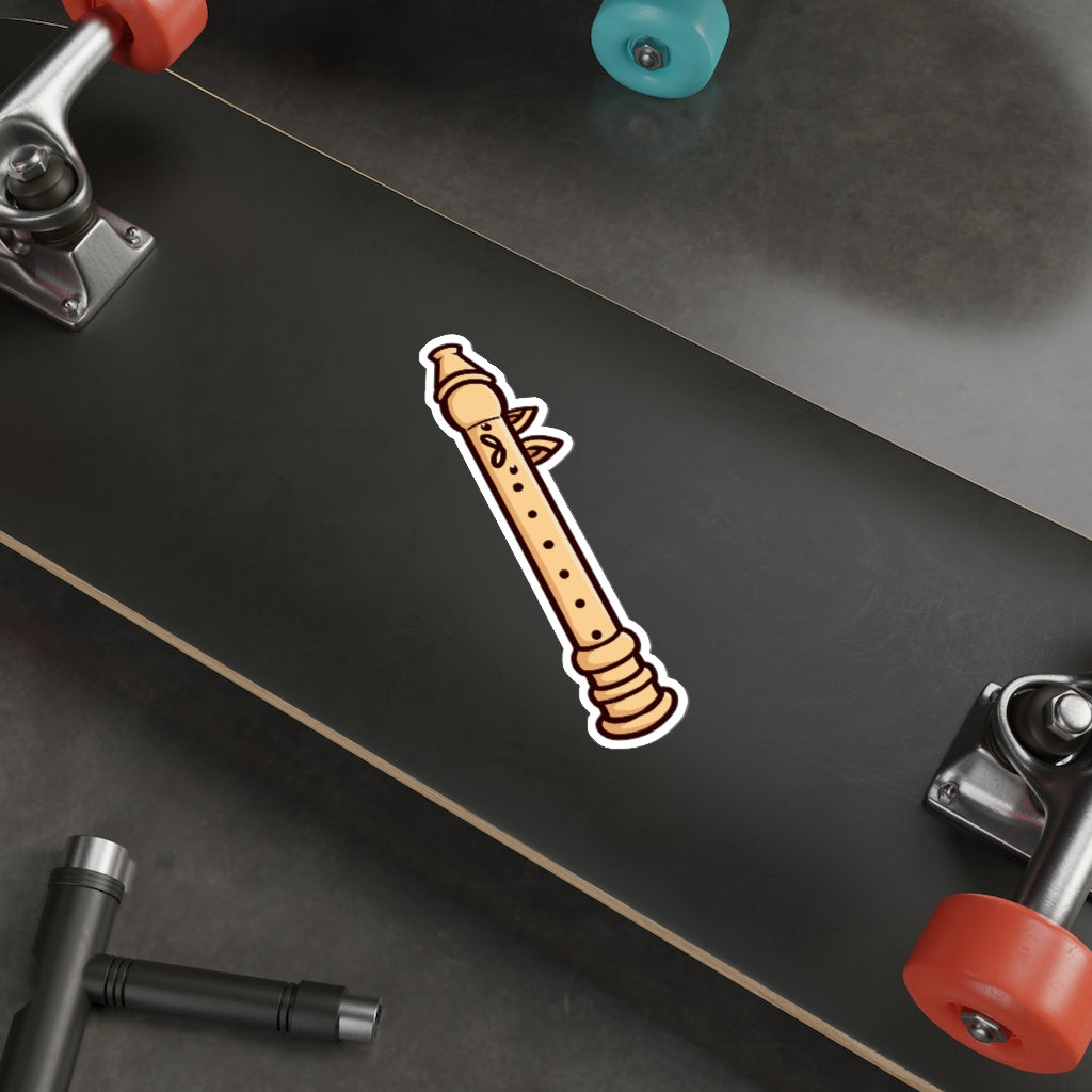 Flute Cat Die-Cut Sticker