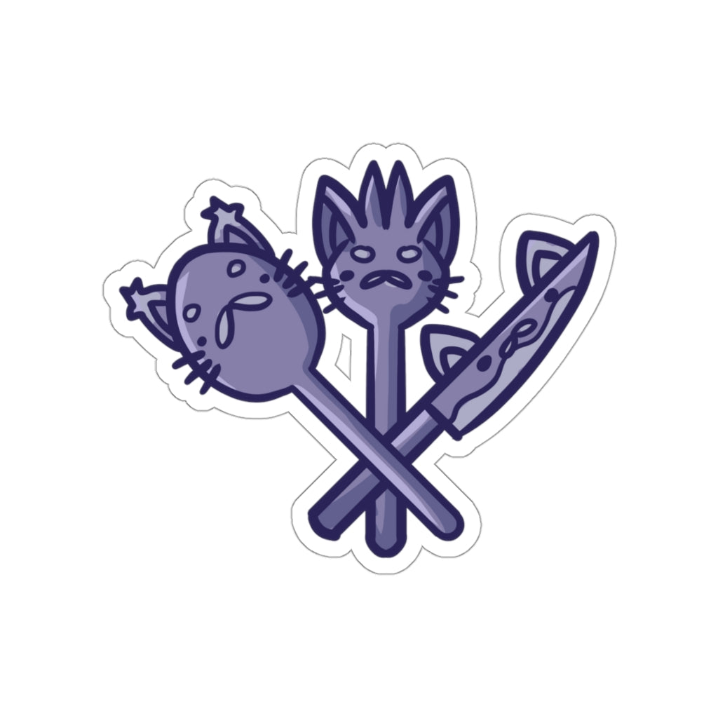 Utensil Cats Die-Cut Sticker