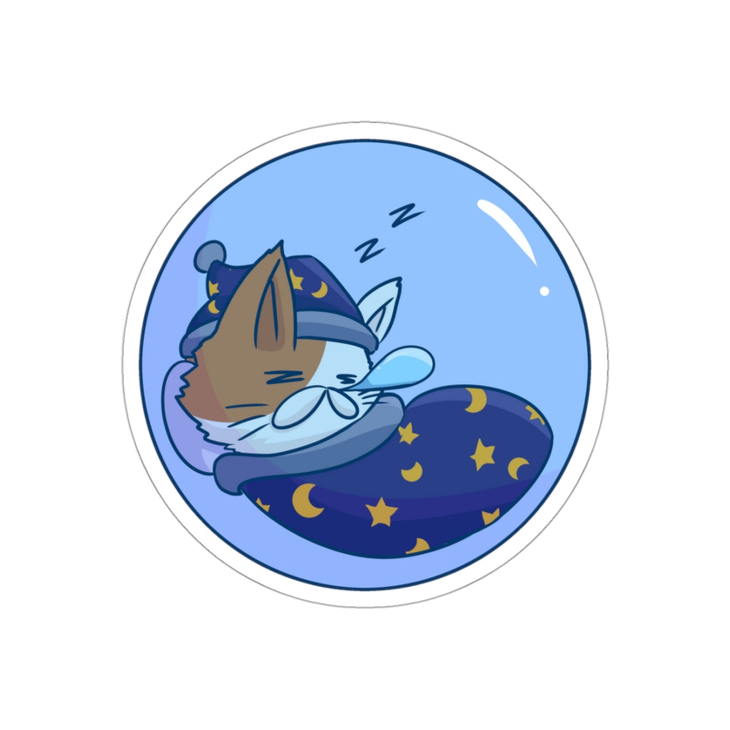 Sleepy Bubble Cat Die-Cut Sticker