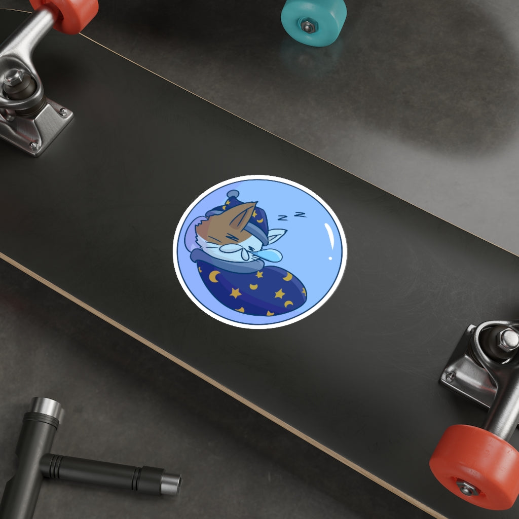 Sleepy Bubble Cat Die-Cut Sticker