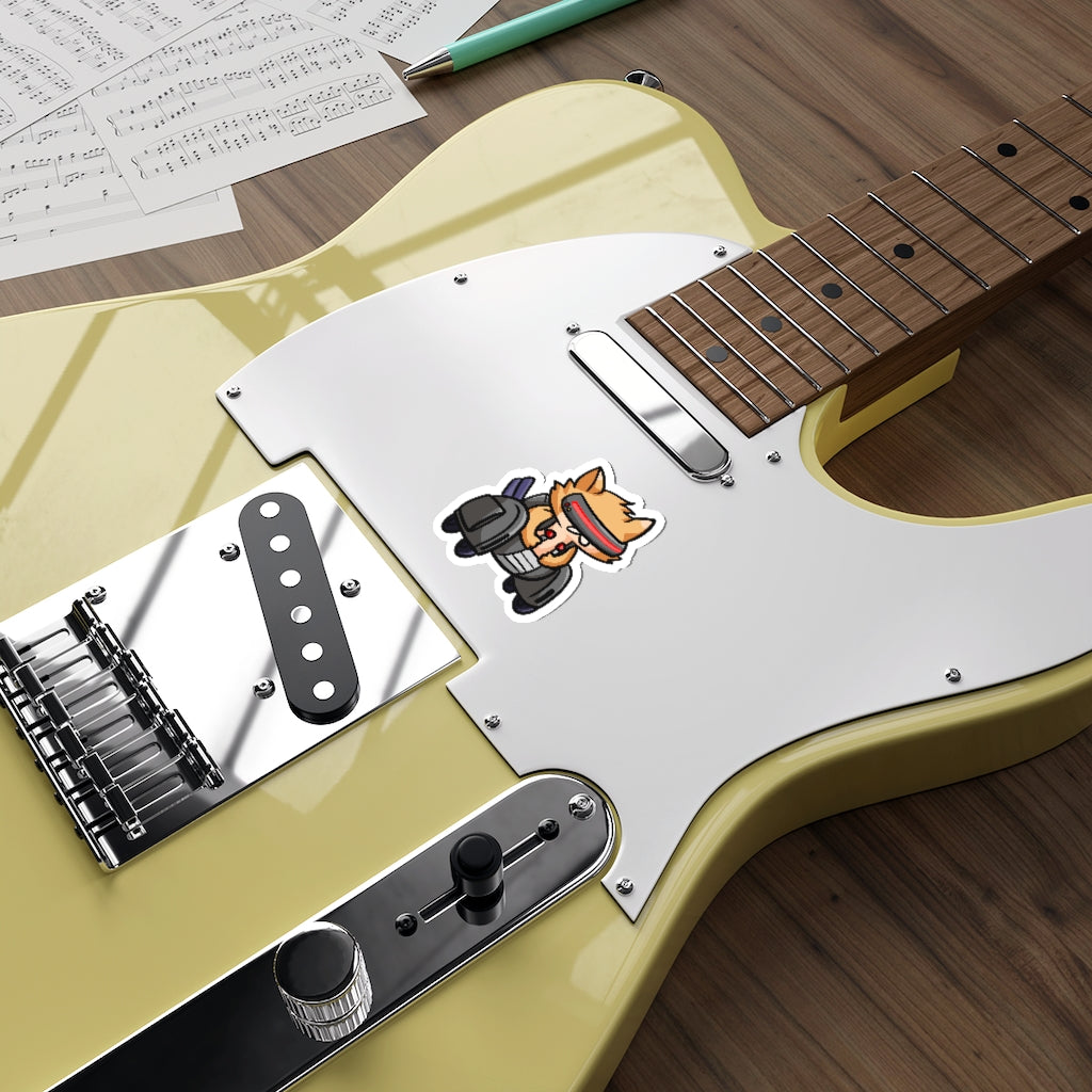 Racing Robot Cat Die-Cut Sticker