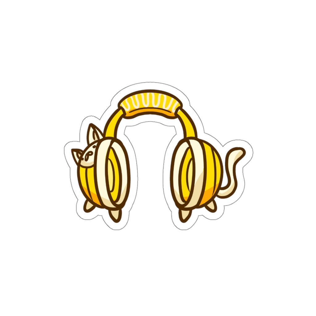 Headphone Cat Die-Cut Sticker