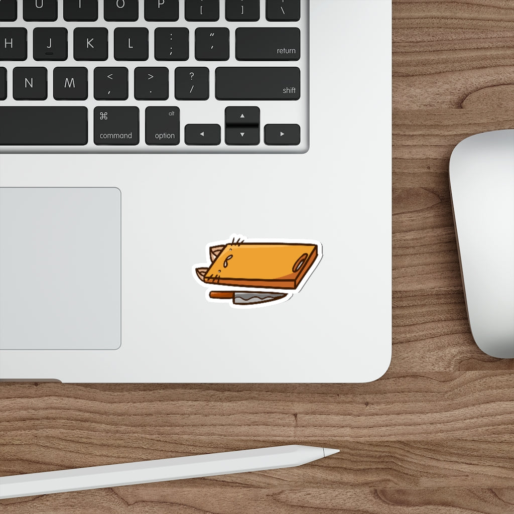 Cutting Board Cat Die-Cut Sticker