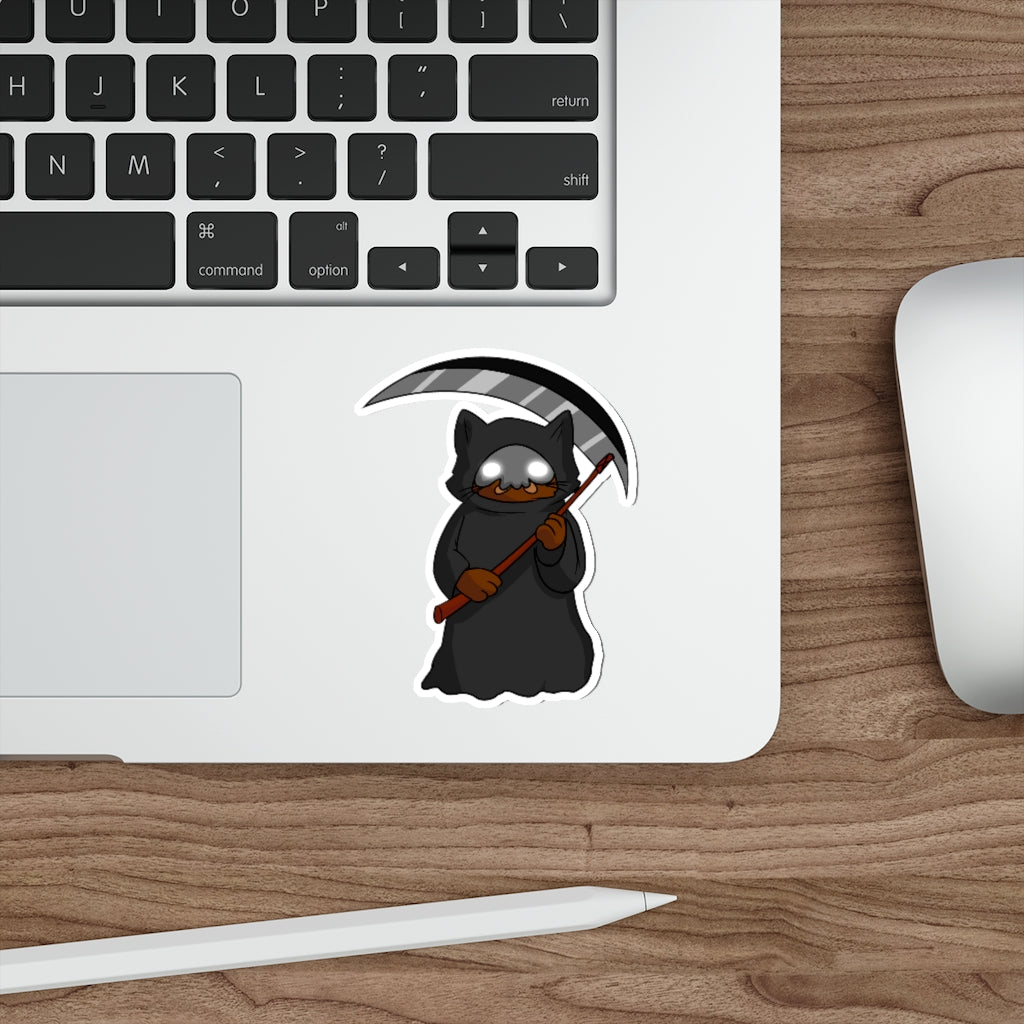 Grim Reaper Cat Die-Cut Sticker
