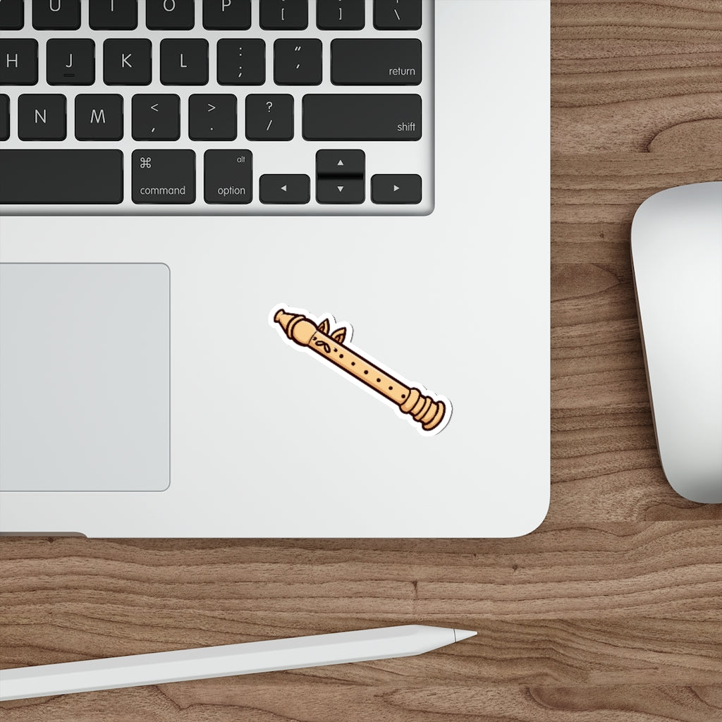 Flute Cat Die-Cut Sticker
