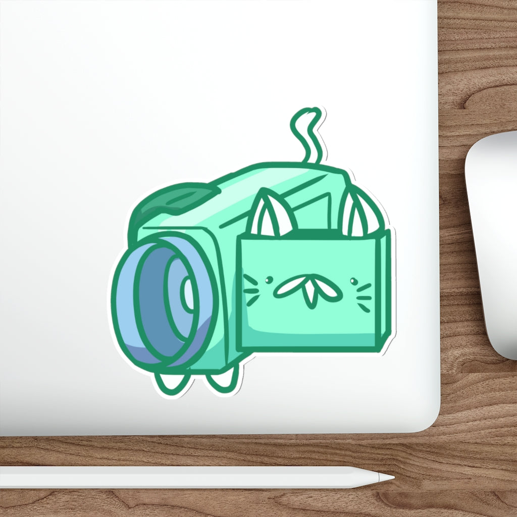 Camcorder Cat Die-Cut Sticker