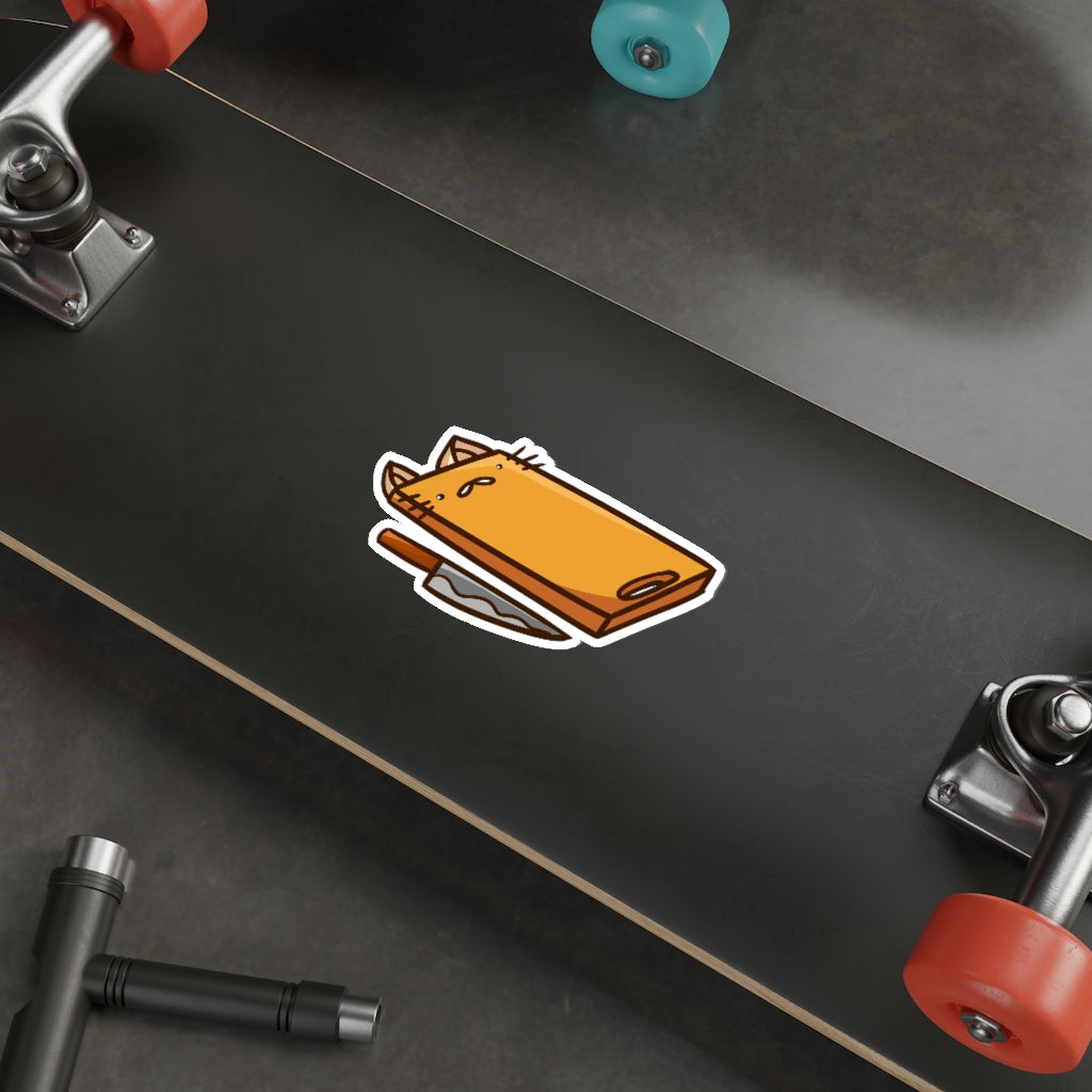 Cutting Board Cat Die-Cut Sticker
