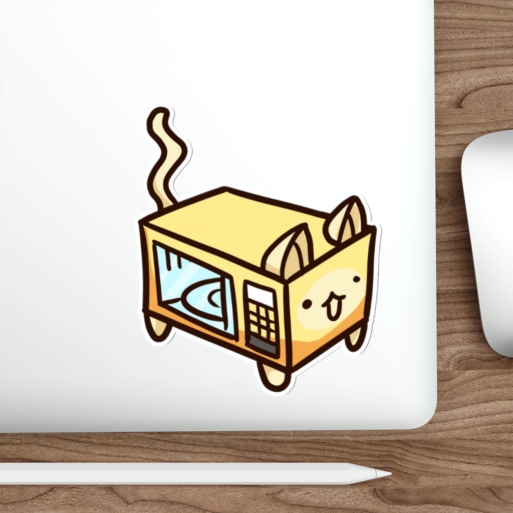 Microwave Cat Die-Cut Sticker