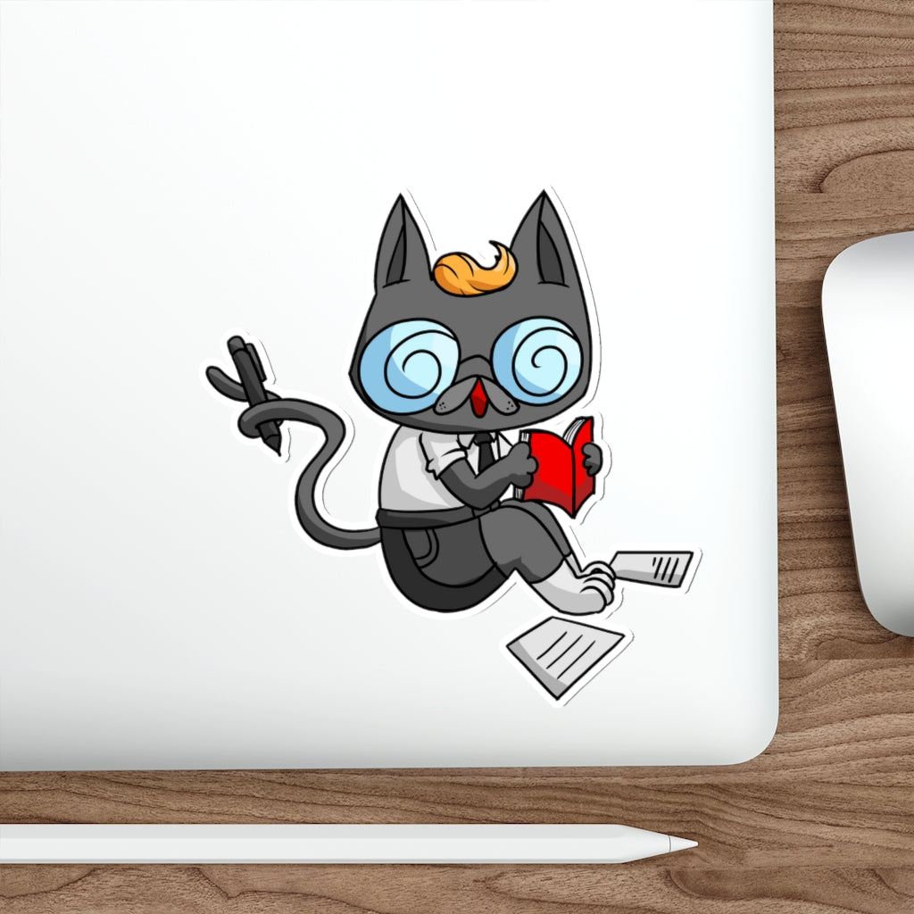 Academic Cat Die-Cut Sticker