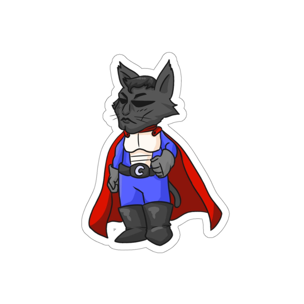 Super Hero Cat Die-Cut Sticker