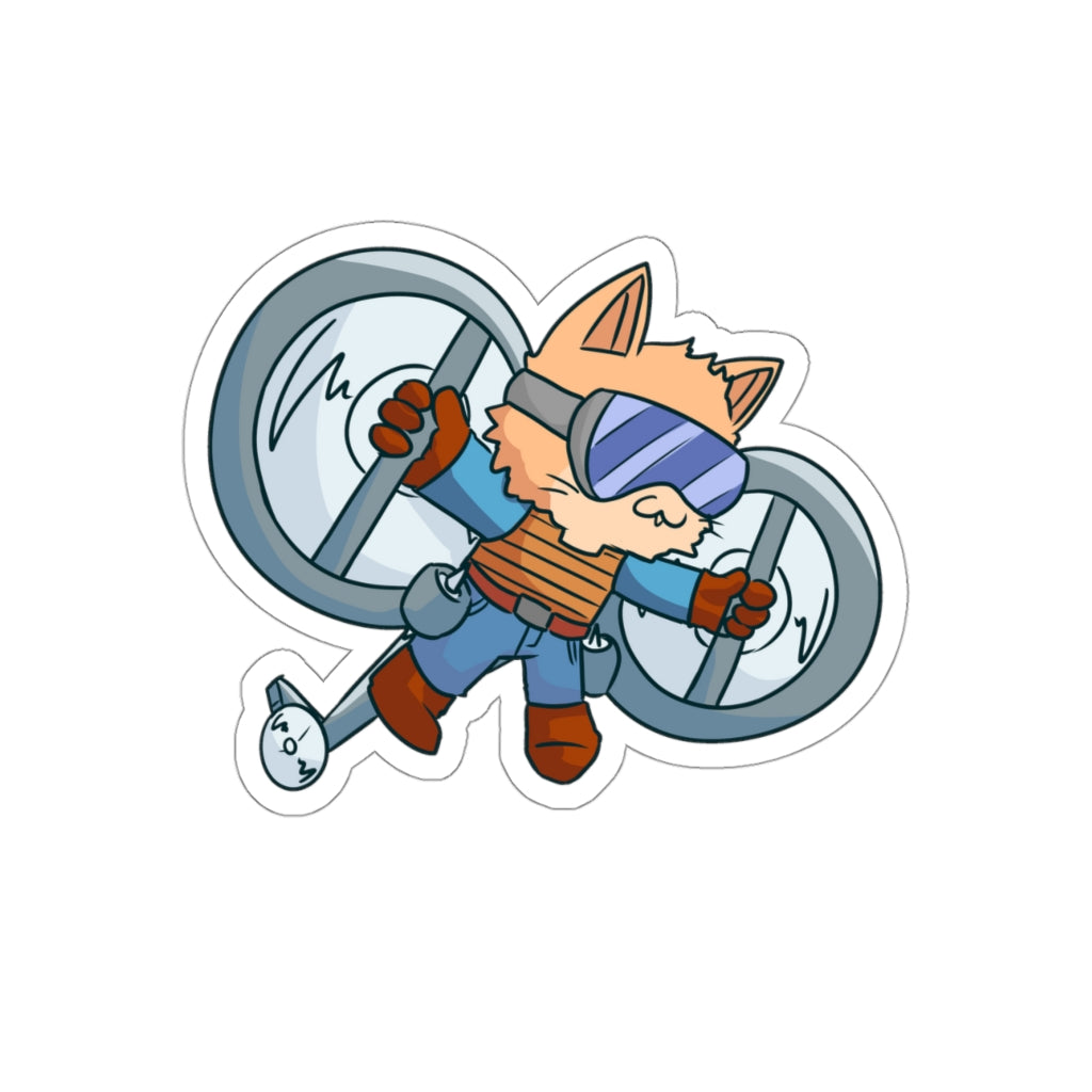 Helicopter Cat Die-Cut Sticker