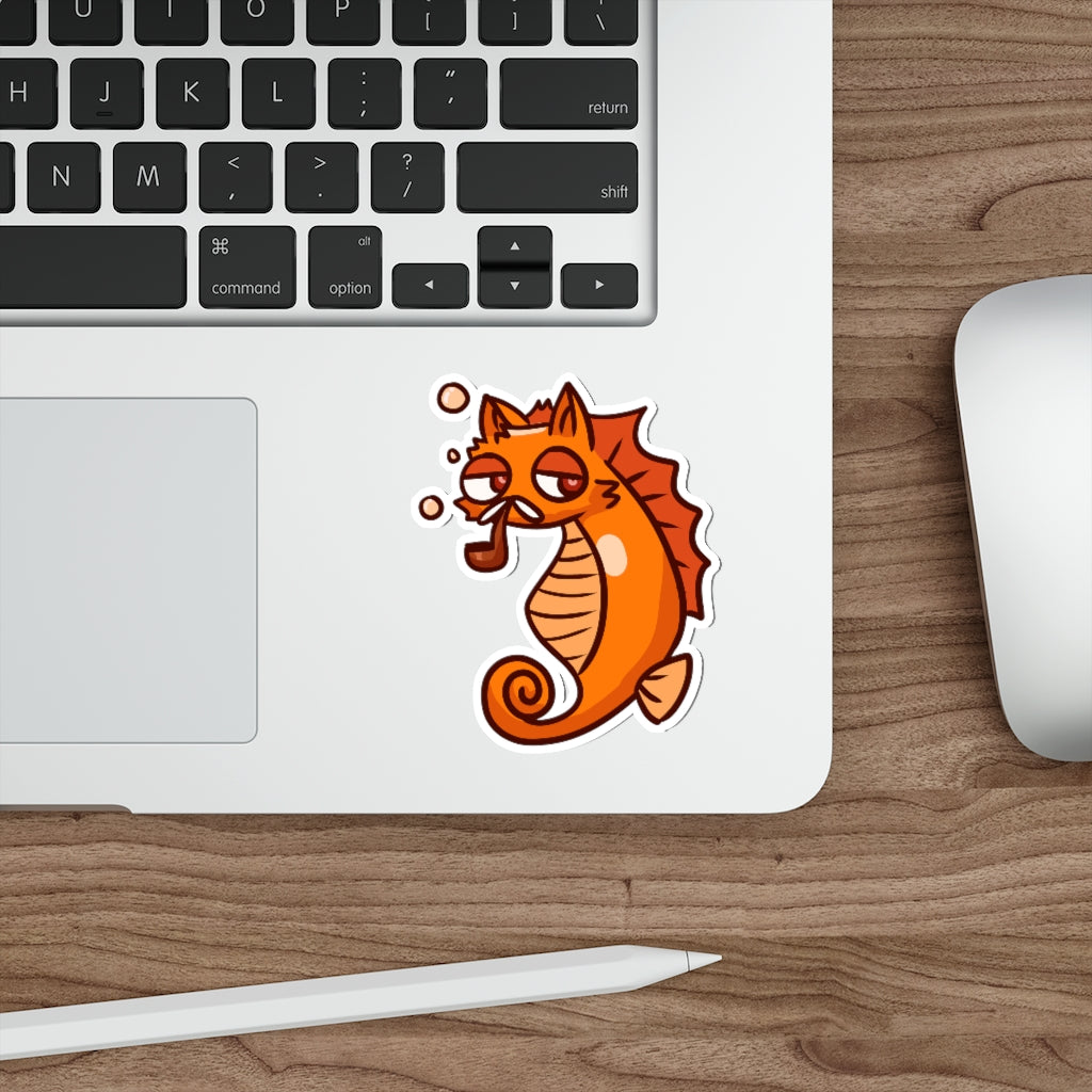 Seahorse Cat Die-Cut Sticker