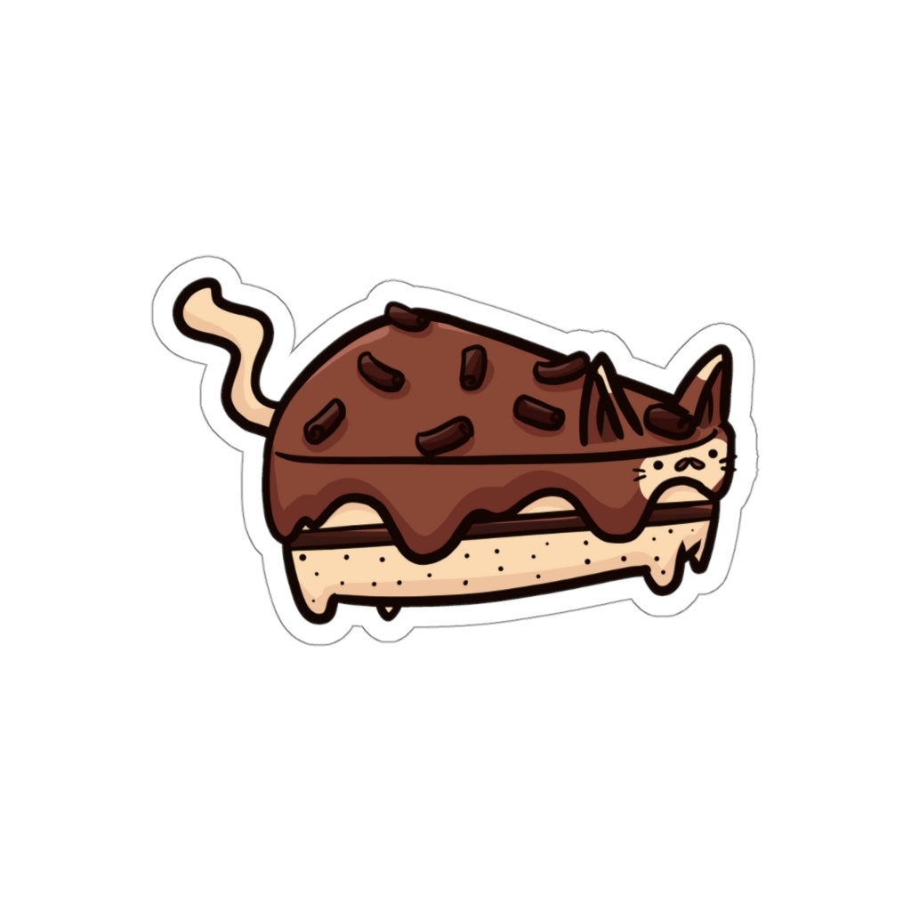 Chocolate Cake Cat Die-Cut Sticker