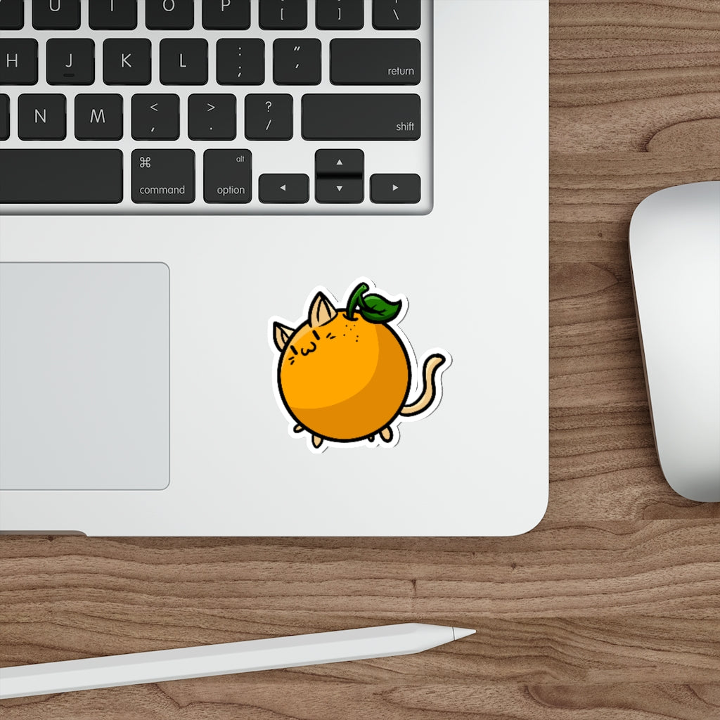 Orange Cat Die-Cut Sticker