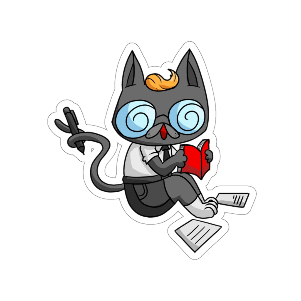 Academic Cat Die-Cut Sticker